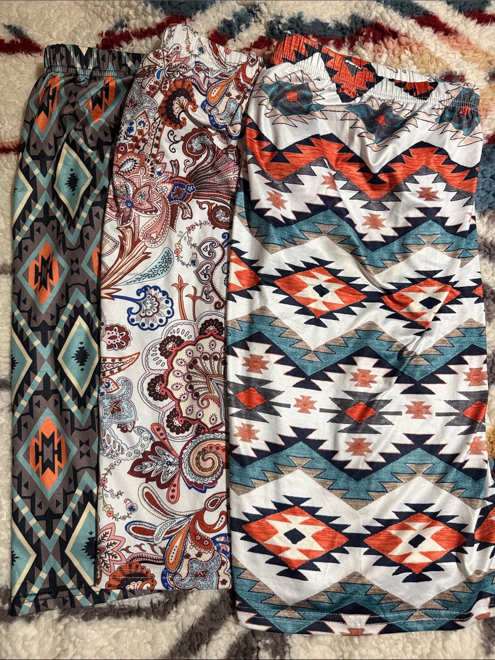 Southwestern & Paisley Print XL tube tops Teal, Rust, White